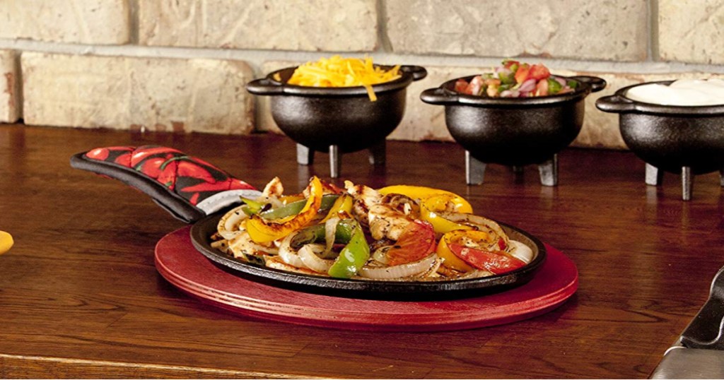 lodget fajita set on table