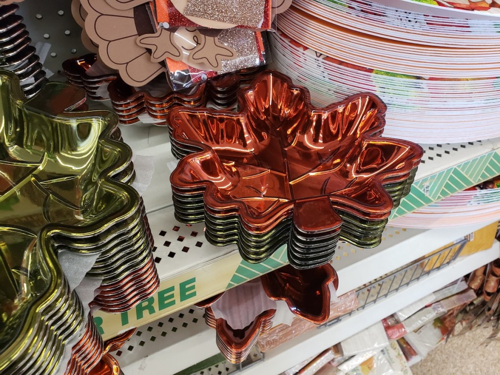 Maple Leaf Dish on shelf at Dollar Tree