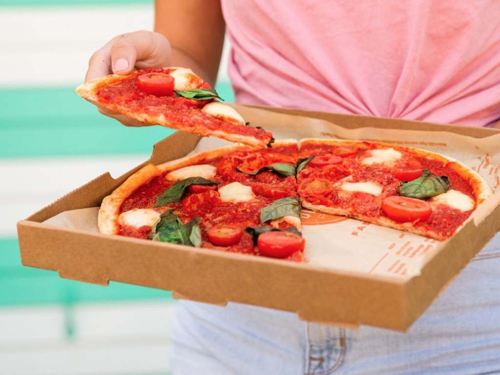 Person Holding Blaze Pizza Box