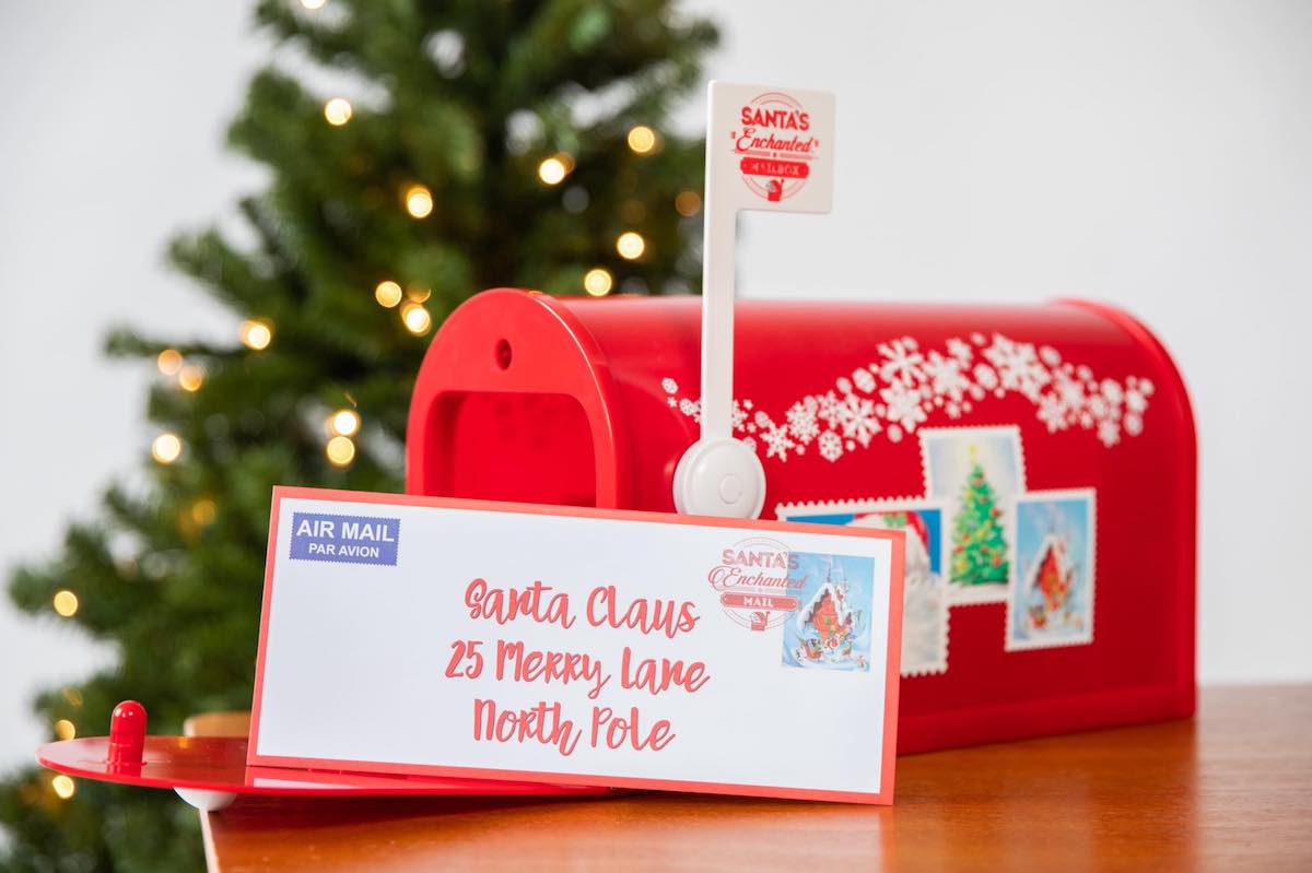 Santa's Enchanted Mailbox with letter on tabletop