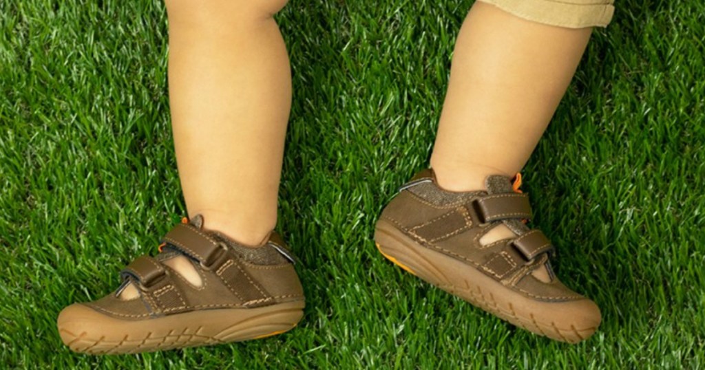 baby wearing Stride Rite Shoes