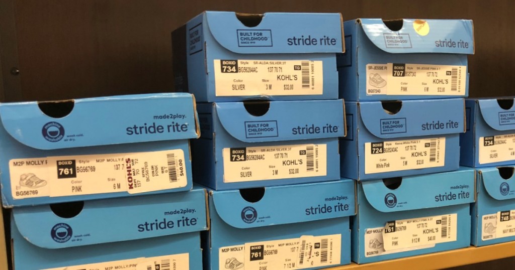 Stride Rite shoe boxes at Kohl's