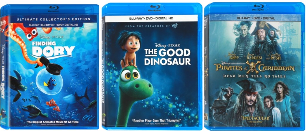 Three Disney Bluray onlinebo Packs