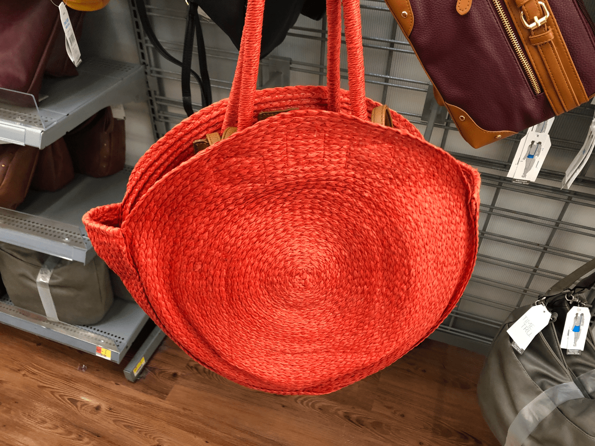 Time & Tru Straw Circle Tote