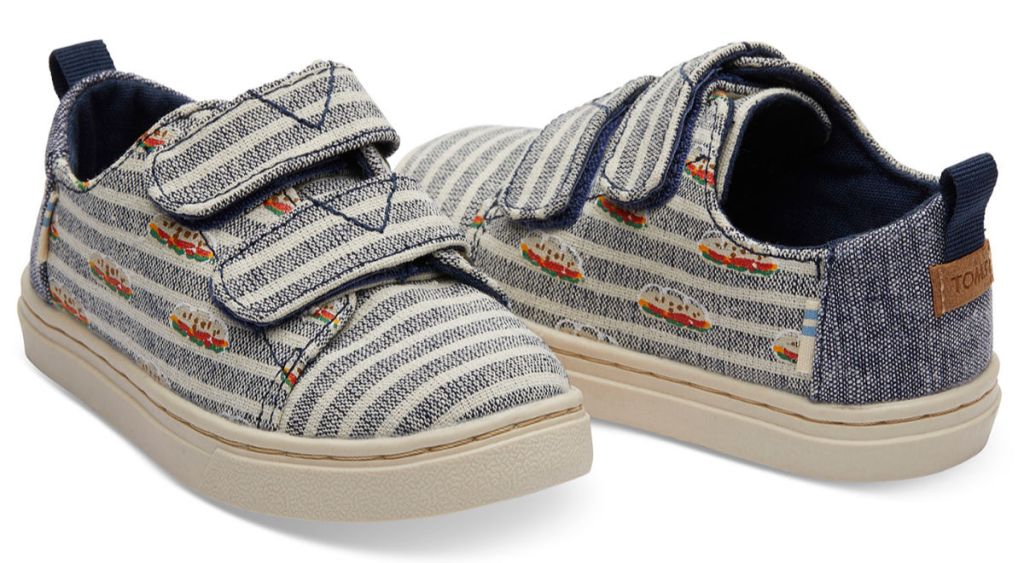 Tiny TOMS Navy Cabana Stripes Cubano Print Lenny Sneakers