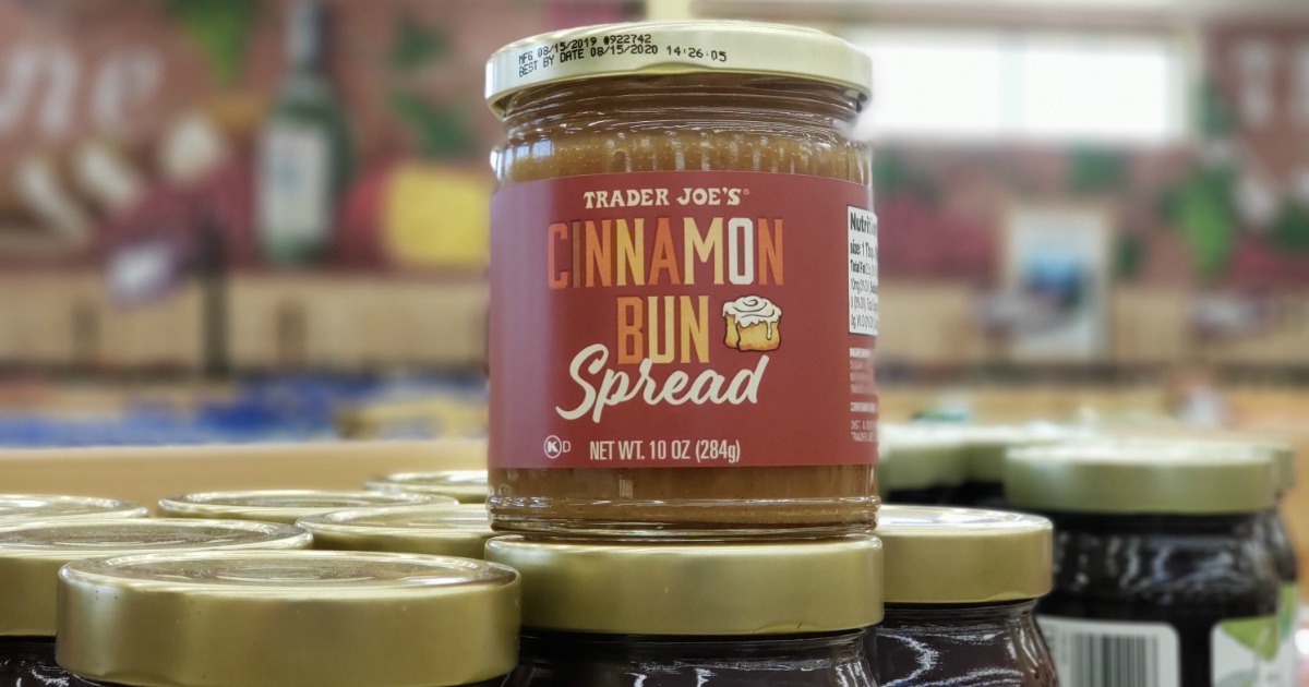 Trader Joe's Cinnamon Bun Spread on store display