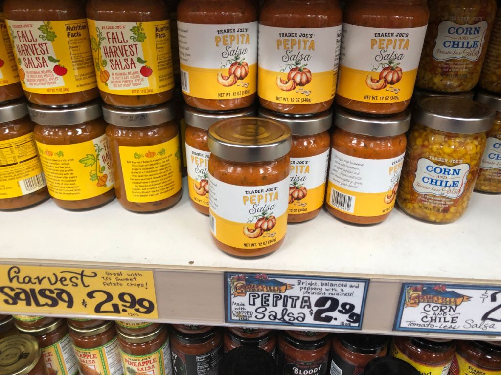 Trader Joes Pepita Salsa on shelf