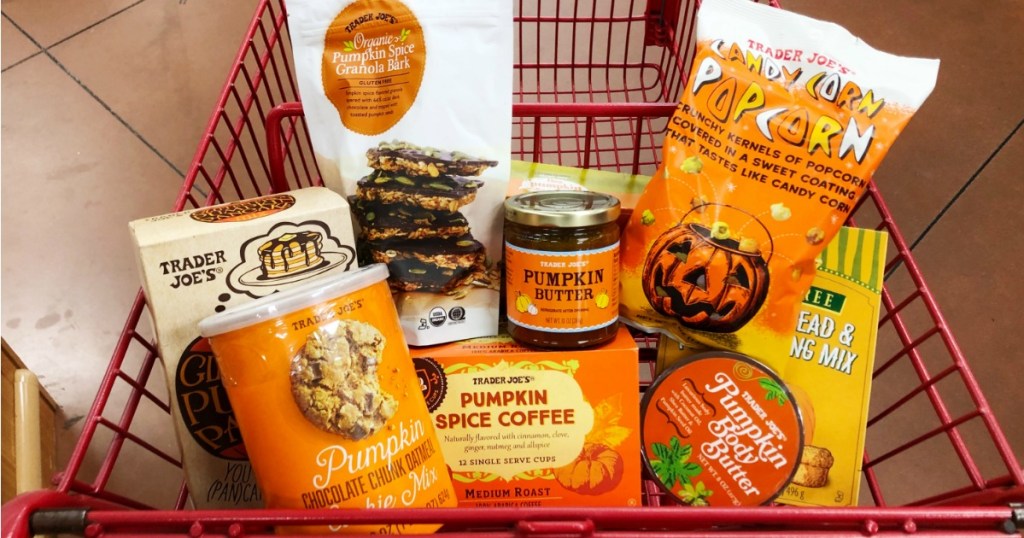 Trader Joe's Pumpkin Treats in red cart