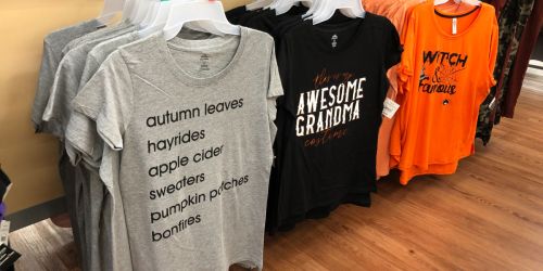 Fall & Halloween Themed Tees and Leggings Under $6 at Walmart