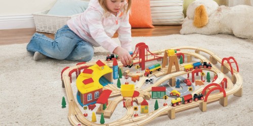 Maxim Wooden Train Set Only $49.99 Shipped (Regularly $100) | Includes 145 Pieces