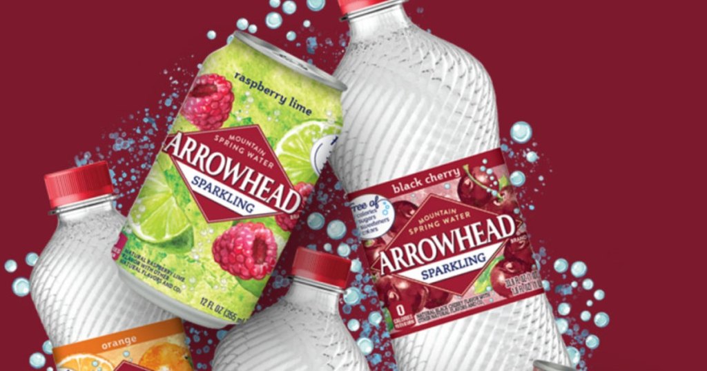 Arrowhead sparkling flavored water stock image