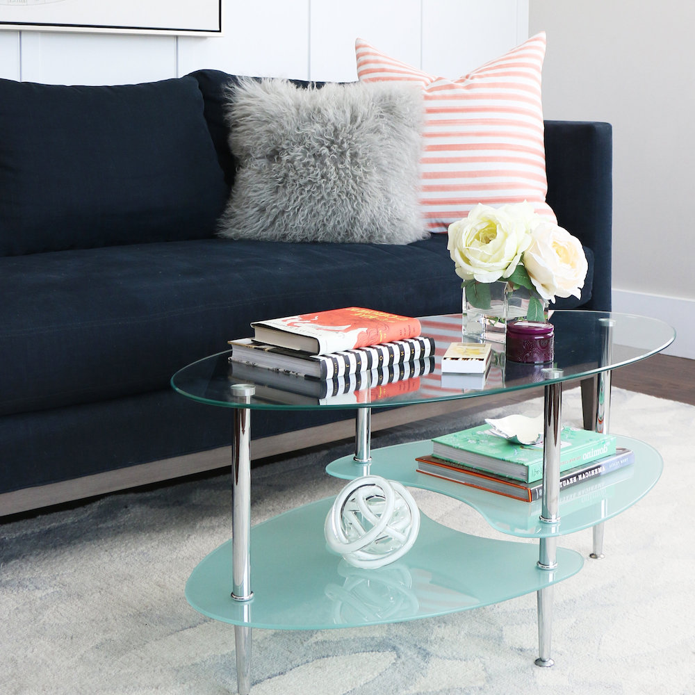 bartol Glass coffee table in living area