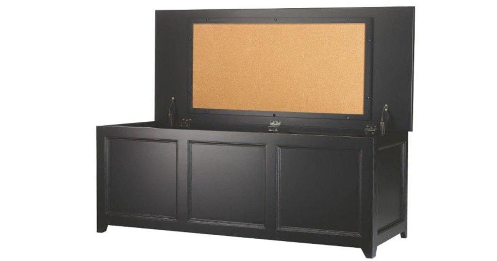 home depot black wooden storage bench