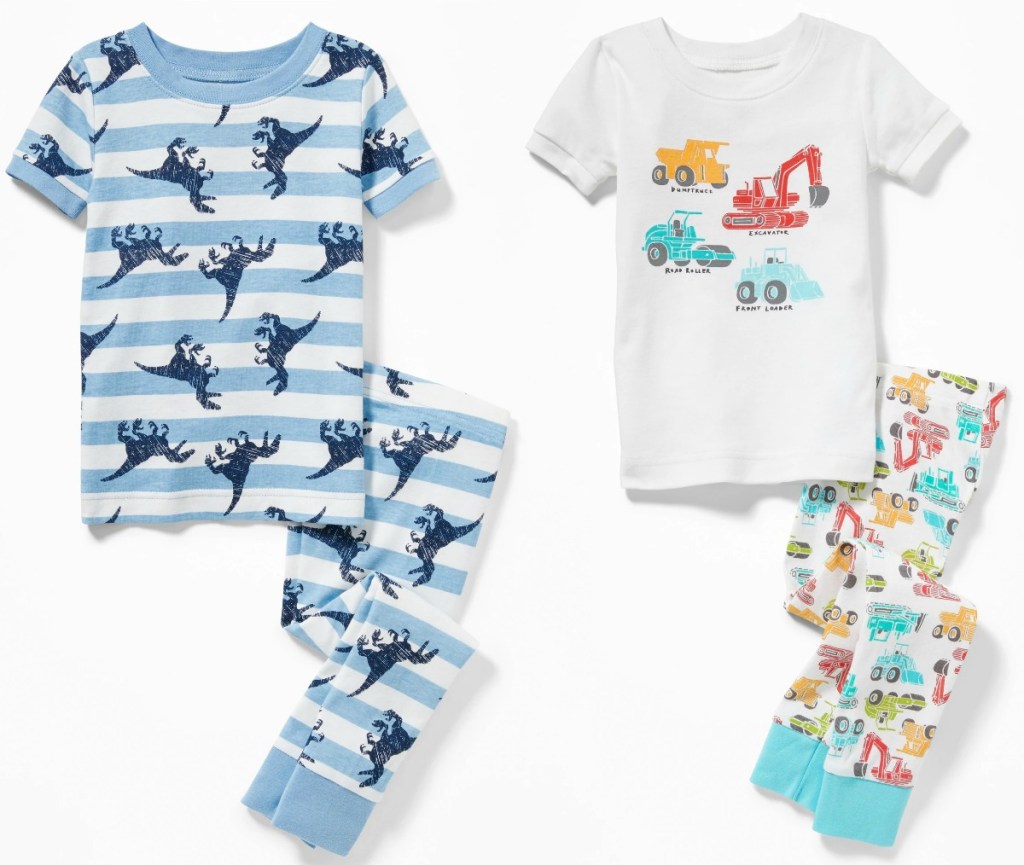 Two styles of baby boys pajamas from Old Navy 