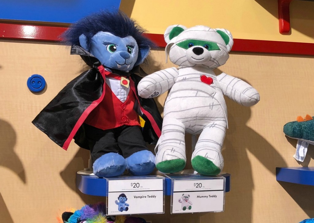 build-a-bear halloween mummy teddy bear and werewolf in store