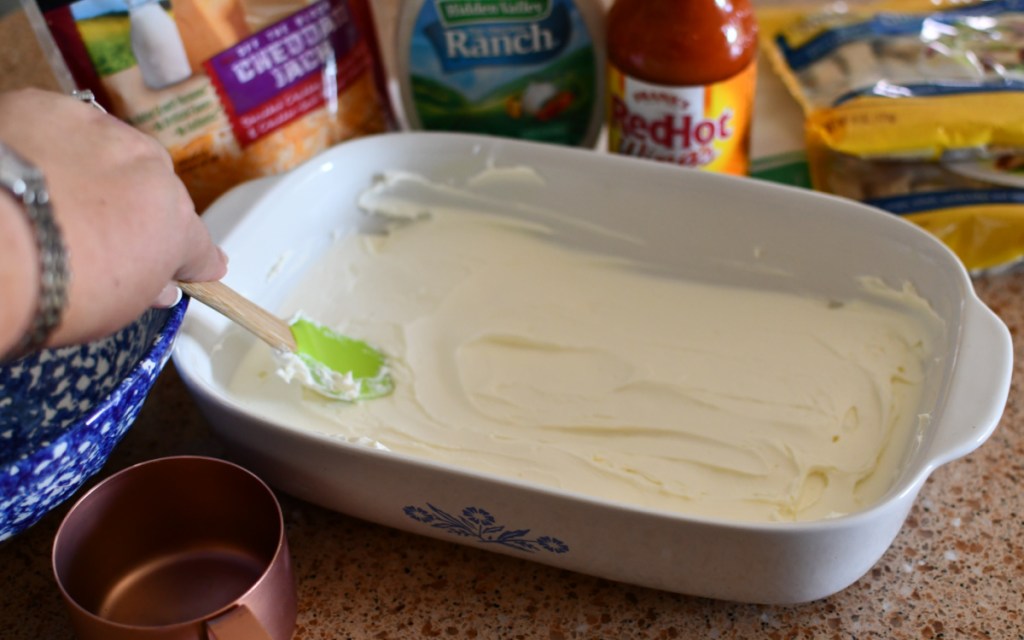 cream cheese spread in dish