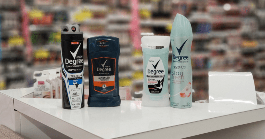 deodorant on white shelf 