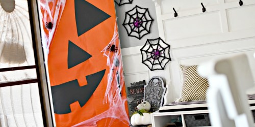 Make DIY Halloween Front Door Decorations Using Dollar Tree Items (Cute Pumpkin Decor!)