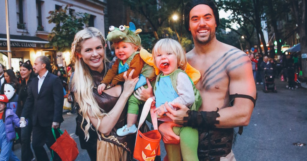 family wearing dragon and game of thrones costumes