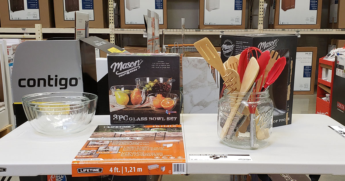 home depot mason craft bowl set and tool set