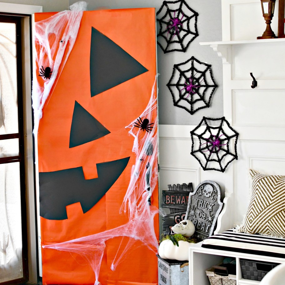 instagram jack-o-lantern Halloween front door decorations