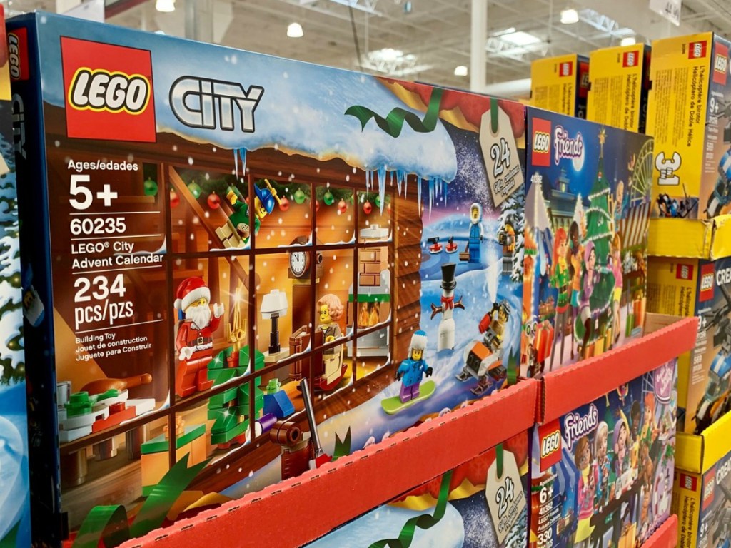 display with boxes of LEGOS in store