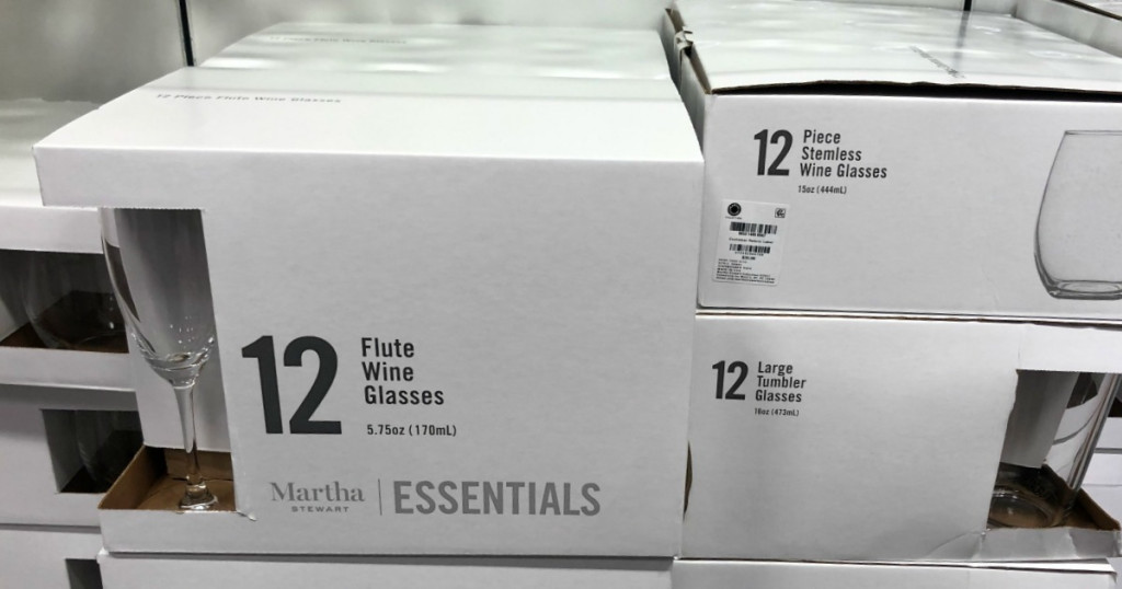 martha stewart flute wine glasses box in store