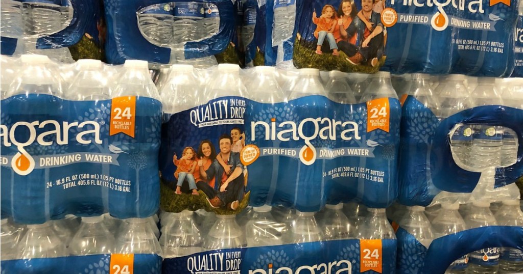 cases of niagara bottled water in-store