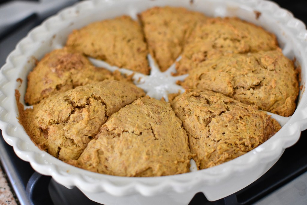 pumpkin scones just out of the oven