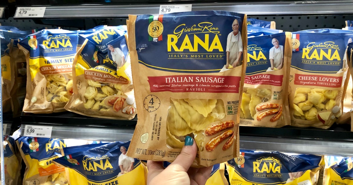 woman holding Giovanni Rana pasta