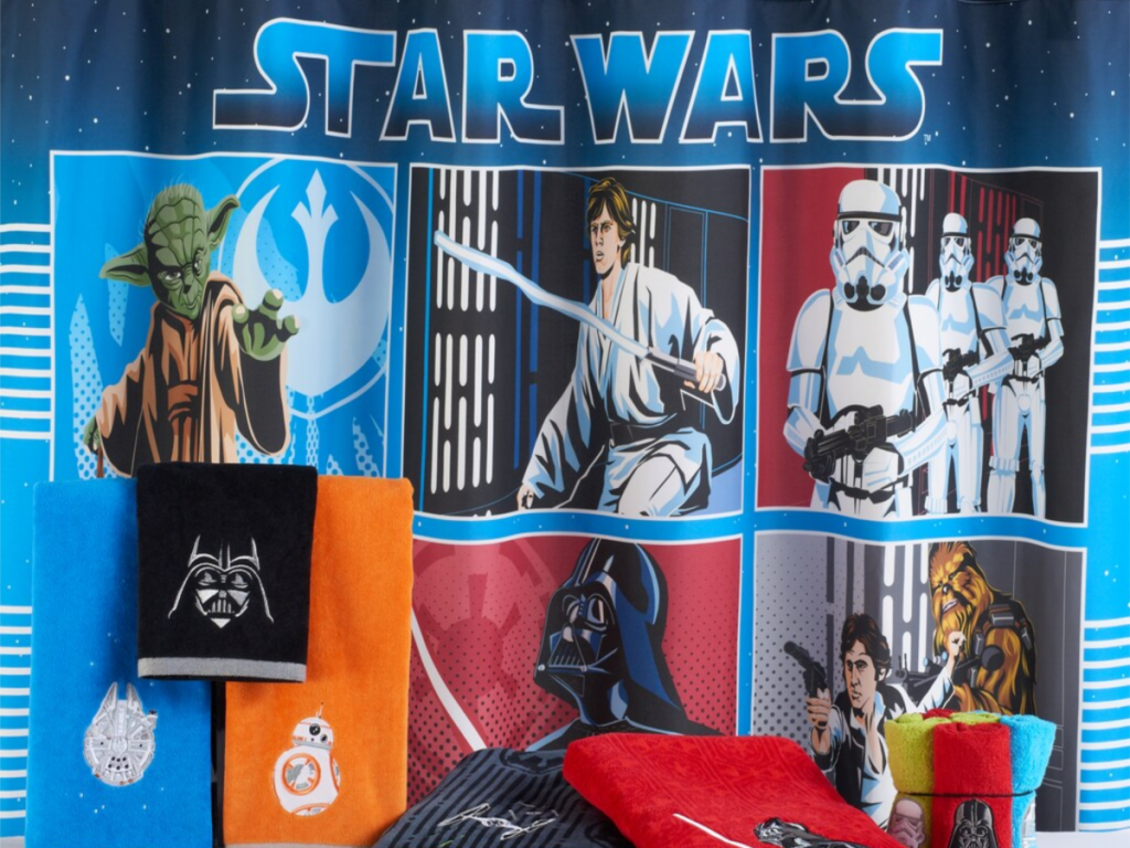 star wars themed shower curtain