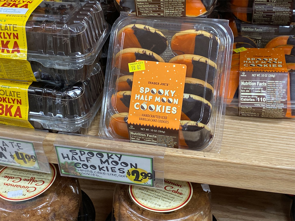 Spooky half moon cookies at Trader Joe's