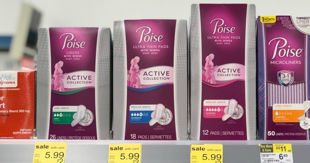 poise active pads at walgreens