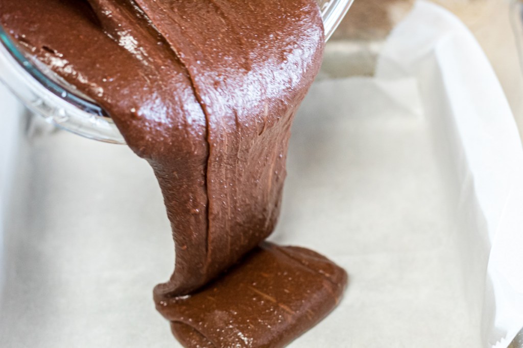 brownie batter pour