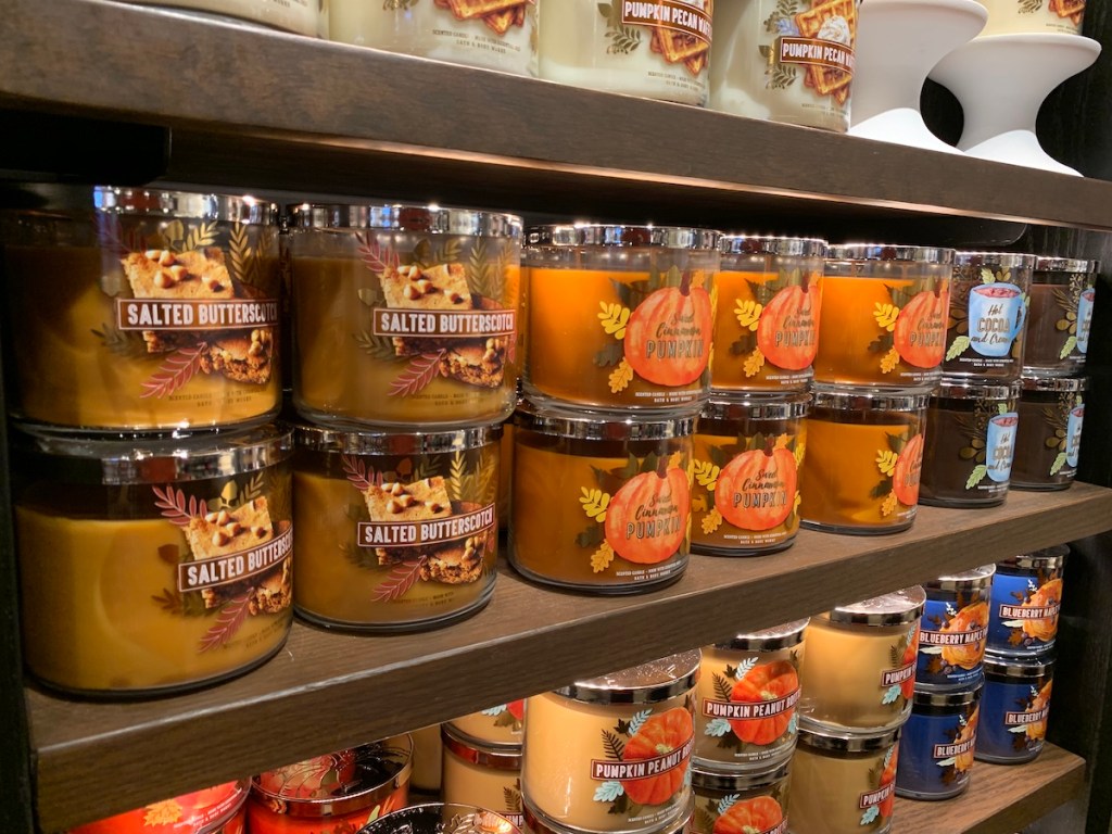 Bath & Body Works Candles on shelf