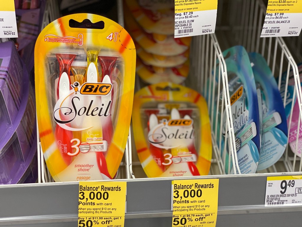 Bic Soleil Razors on Walgreens Shelf