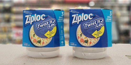 TWO Ziploc Twist n’ Lock Container 3-Packs Just $2.22 w/ Free Walgreens Store Pick-up