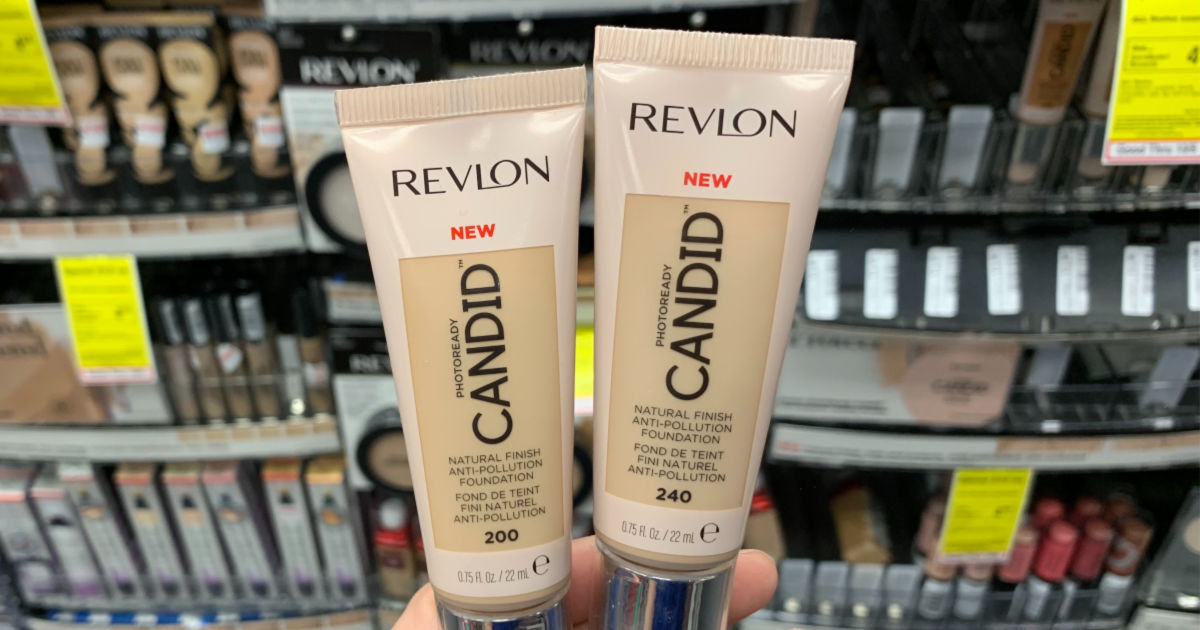 Revlon concealer in front of shelf 