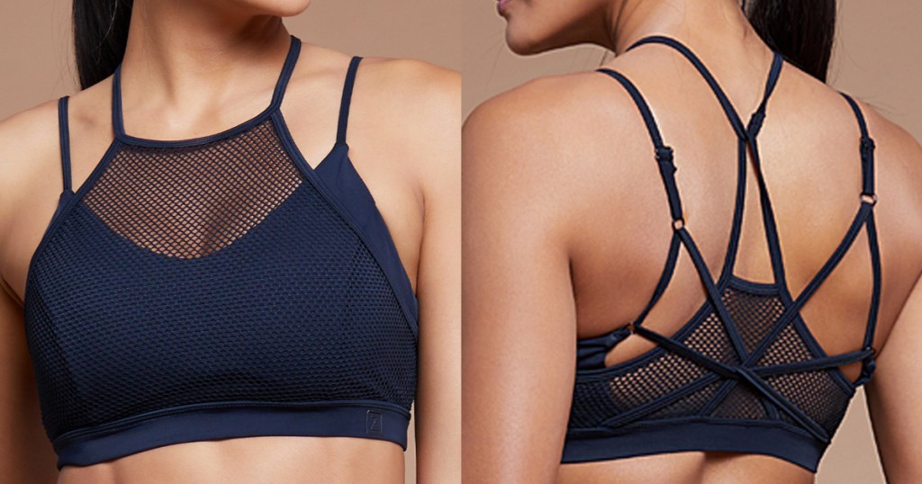 Marika Black Fishnet Sports Bra 