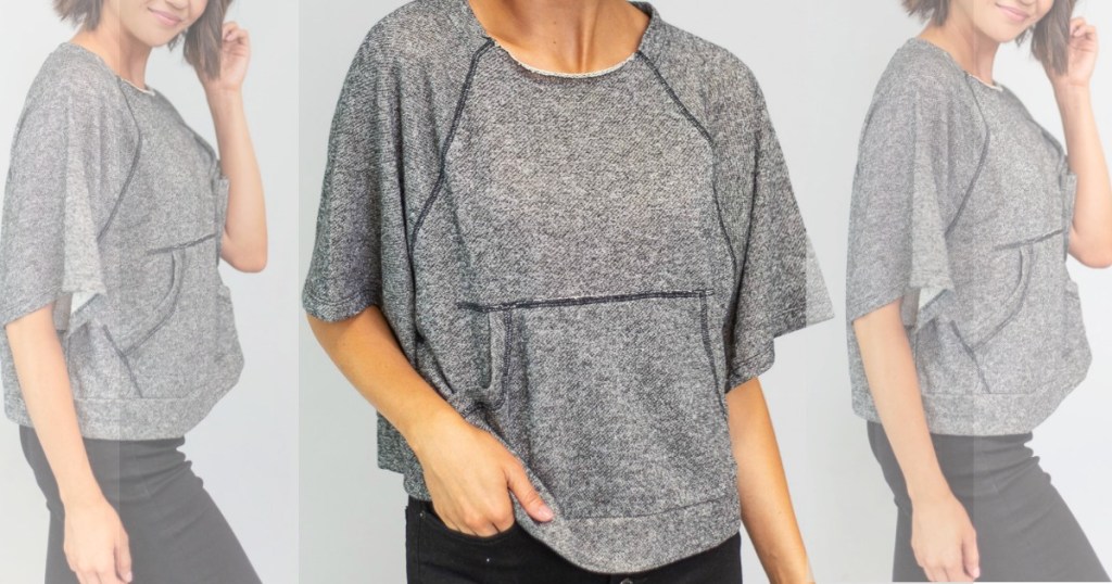 Cents of Style Kenzie Short Sleeve Sweatshirt Top