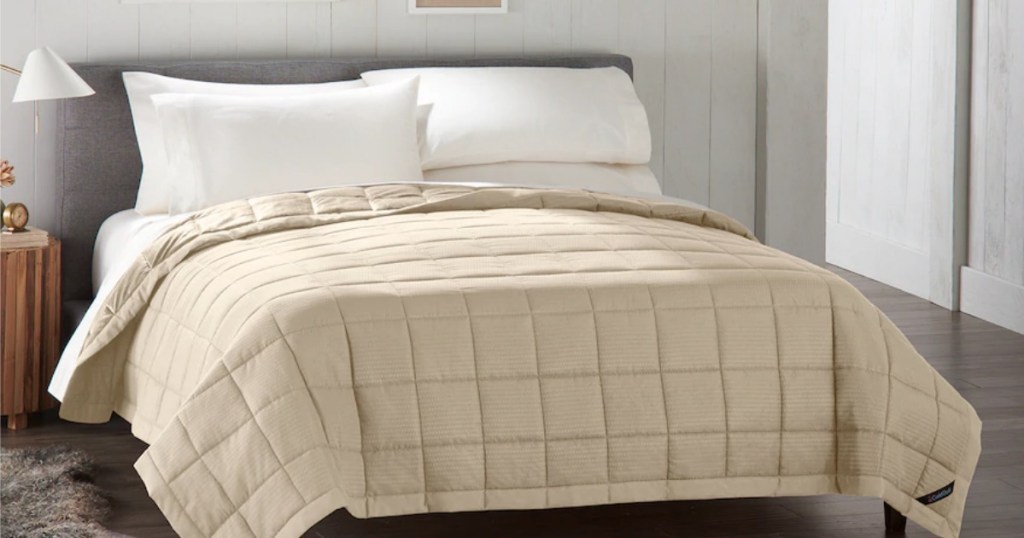 Cuddl Duds Khaki Blanket