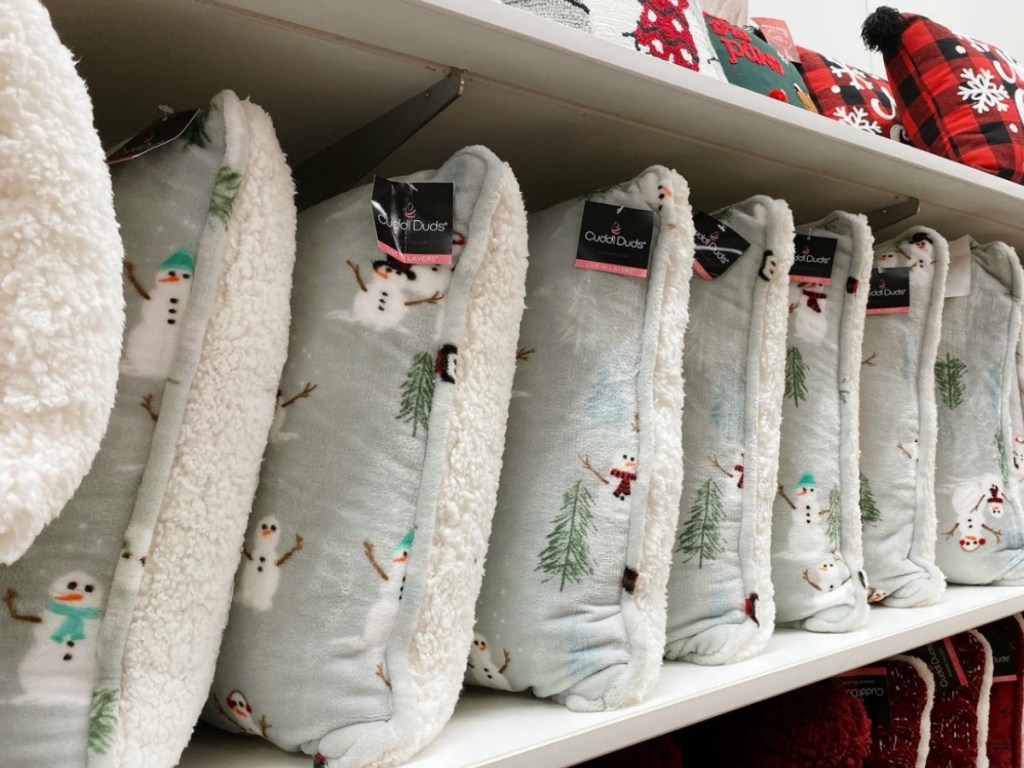 Cuddl Duds Snowman Throw pillows in-store at Kohl's