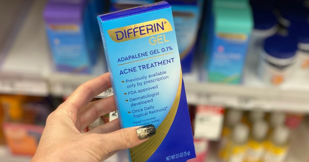 Differin Gel Acne Treatment in woman's hand