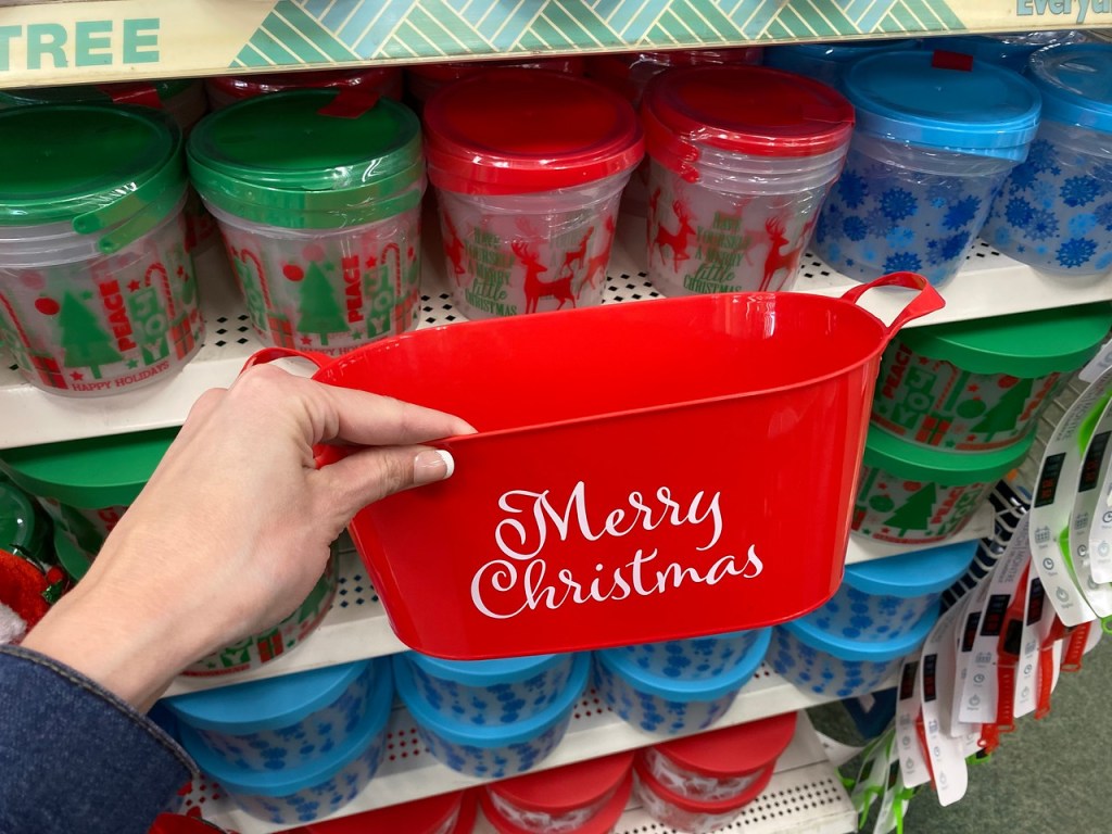 Dollar Tree Holiday Oval Bucket