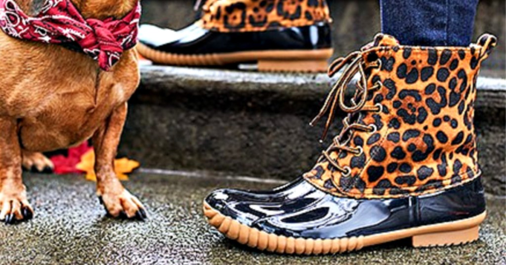 Duck Boots with Leopard Print from Zulily 