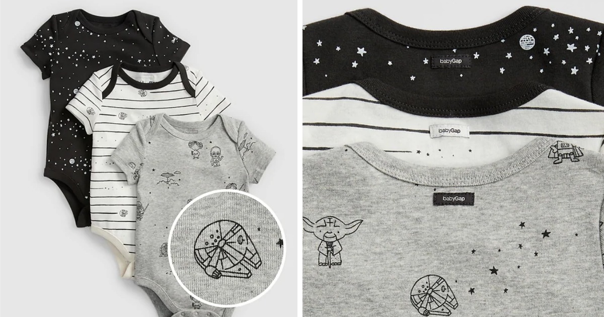 GAP Star Wars Bodysuits in black, grey & white