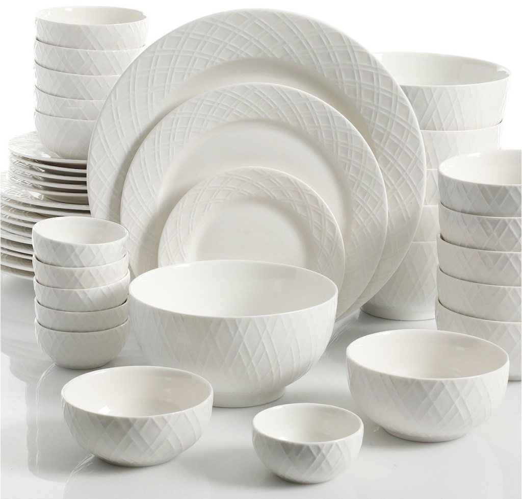 Gibson White Elements Lexington 42-Piece Dinnerware Set