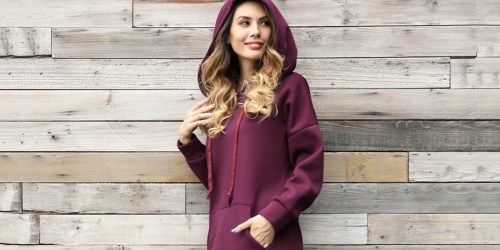 Women’s Hooded Sweatshirt Dress Just $19.99 at Zulily