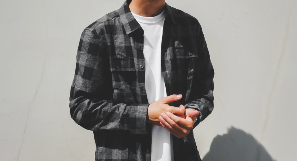 Kenneth cole flannel over t-shirt