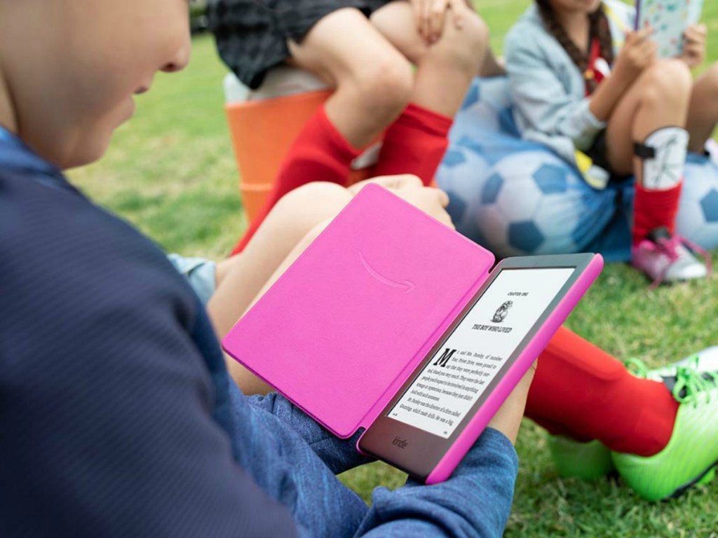 Kindle Kids Edition with pink cover